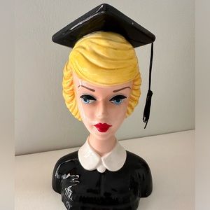 1994 Enesco Barbie with Love Graduation Head Vase